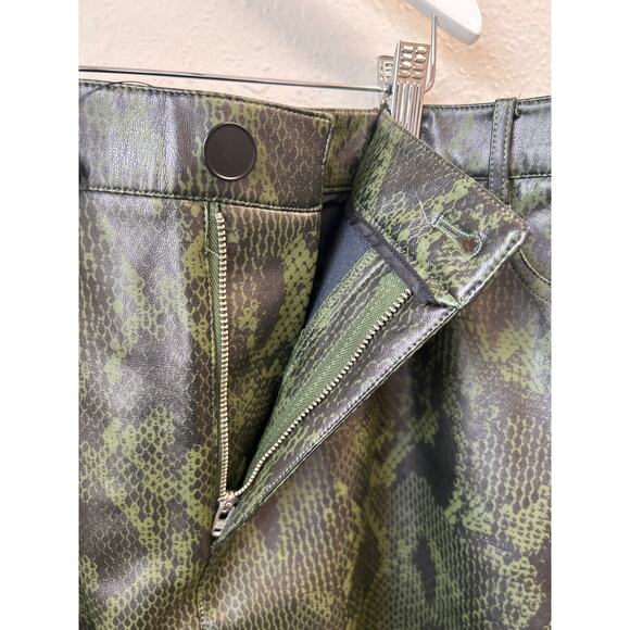 NWT Eloquii Plus Size 18 Faux Leather Snake Print Midi Skirt Green Vegan Animal - Picture 6 of 9